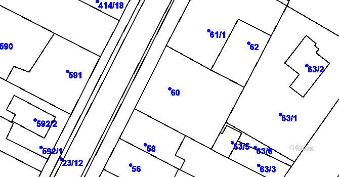 Parcela st. 60 v KÚ Senec u Plzně, Katastrální mapa