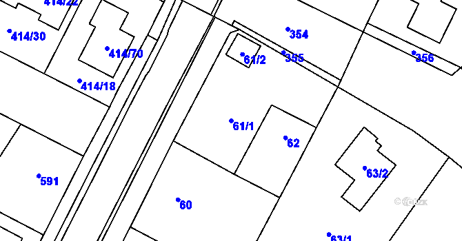 Parcela st. 61/1 v KÚ Senec u Plzně, Katastrální mapa