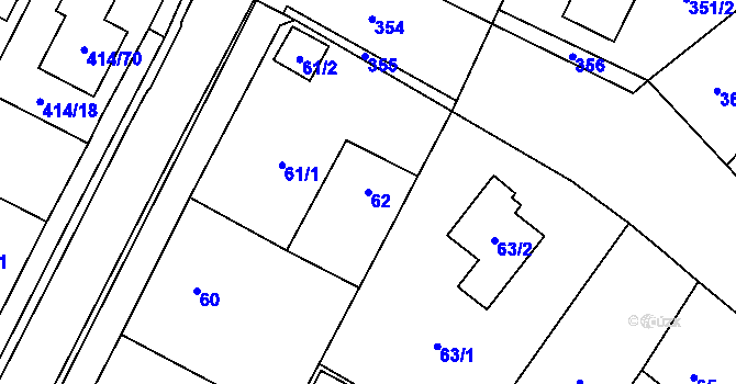 Parcela st. 62 v KÚ Senec u Plzně, Katastrální mapa