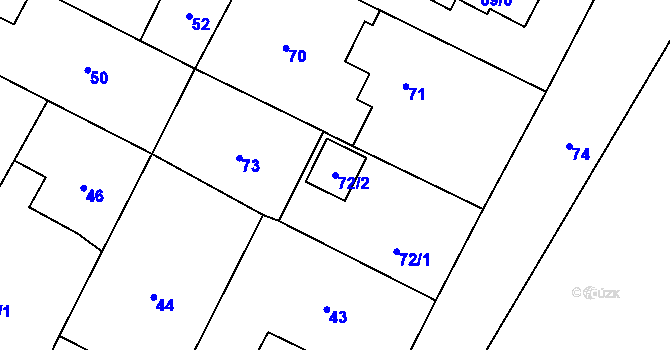 Parcela st. 72/2 v KÚ Senec u Plzně, Katastrální mapa