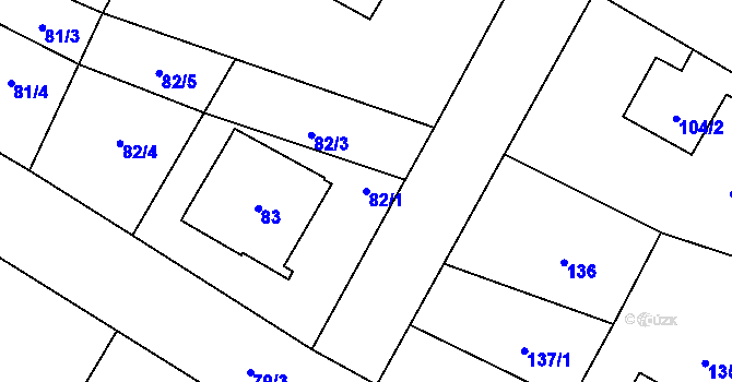Parcela st. 82/1 v KÚ Senec u Plzně, Katastrální mapa