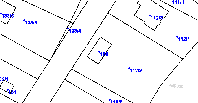 Parcela st. 114 v KÚ Senec u Plzně, Katastrální mapa