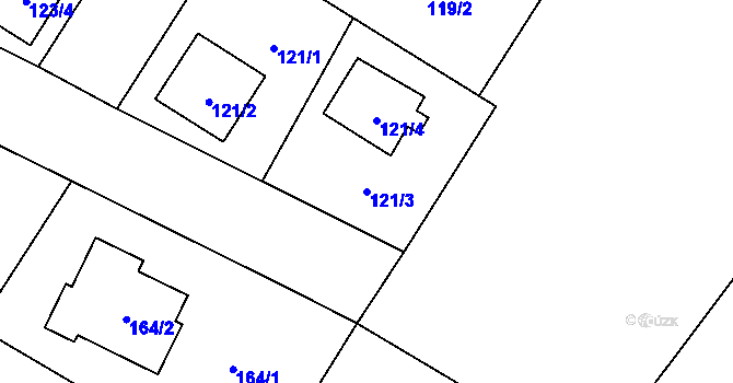 Parcela st. 121/3 v KÚ Senec u Plzně, Katastrální mapa