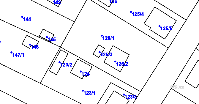 Parcela st. 125/3 v KÚ Senec u Plzně, Katastrální mapa
