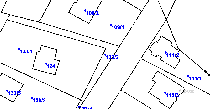 Parcela st. 133/2 v KÚ Senec u Plzně, Katastrální mapa