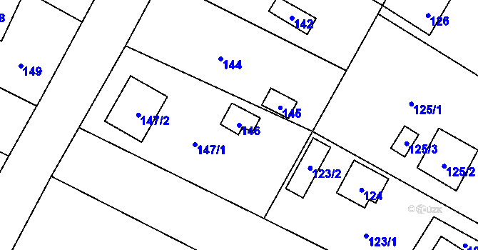 Parcela st. 146 v KÚ Senec u Plzně, Katastrální mapa
