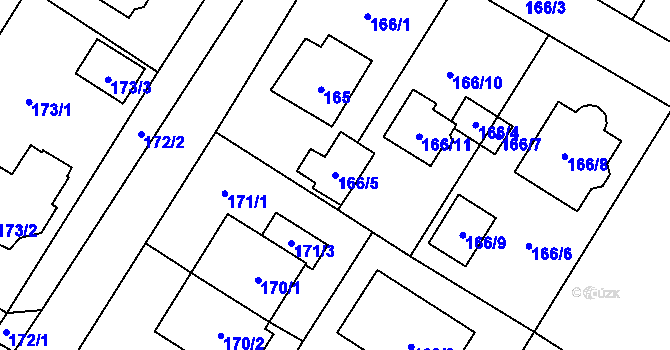 Parcela st. 166/5 v KÚ Senec u Plzně, Katastrální mapa