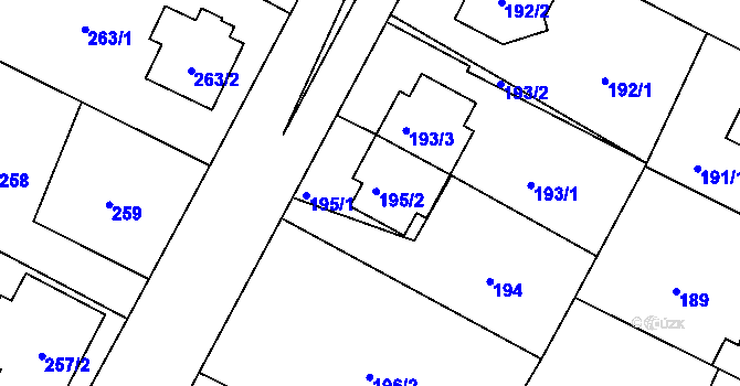 Parcela st. 195 v KÚ Senec u Plzně, Katastrální mapa
