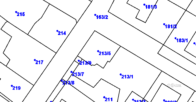 Parcela st. 213/5 v KÚ Senec u Plzně, Katastrální mapa