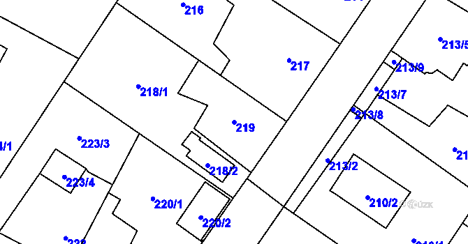 Parcela st. 219 v KÚ Senec u Plzně, Katastrální mapa