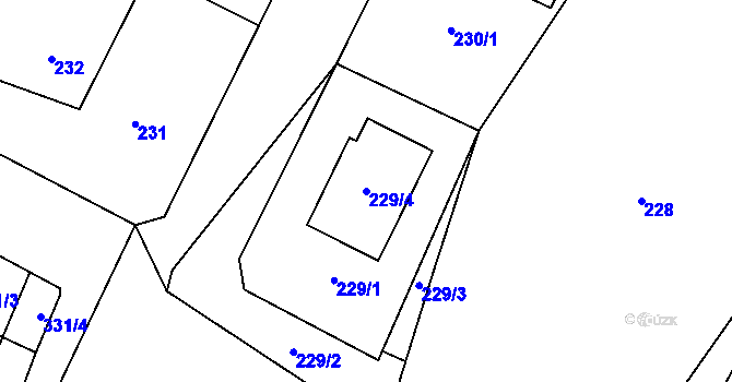 Parcela st. 229/4 v KÚ Senec u Plzně, Katastrální mapa