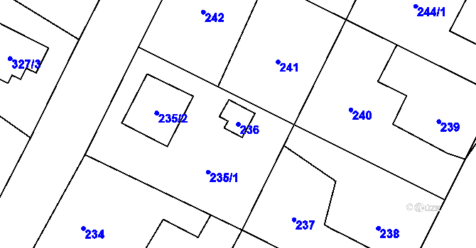 Parcela st. 236 v KÚ Senec u Plzně, Katastrální mapa