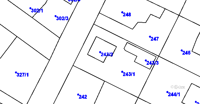 Parcela st. 243/2 v KÚ Senec u Plzně, Katastrální mapa