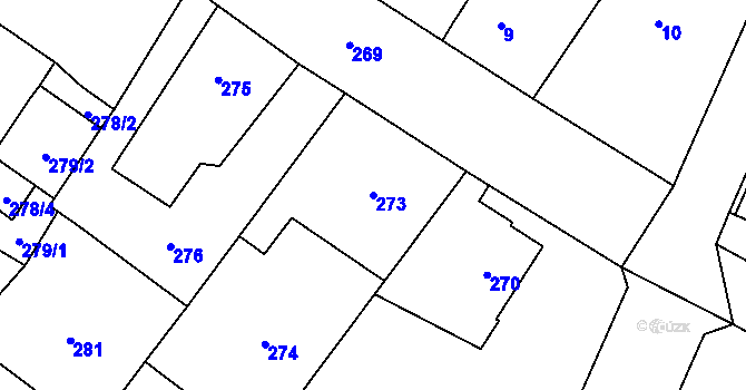 Parcela st. 273 v KÚ Senec u Plzně, Katastrální mapa
