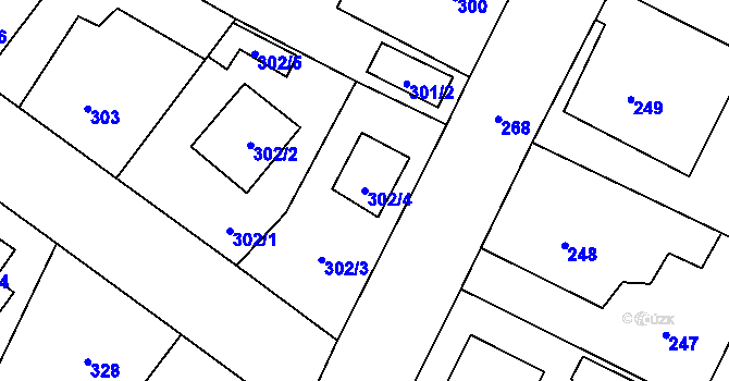 Parcela st. 302/4 v KÚ Senec u Plzně, Katastrální mapa