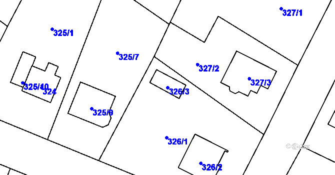 Parcela st. 326/3 v KÚ Senec u Plzně, Katastrální mapa