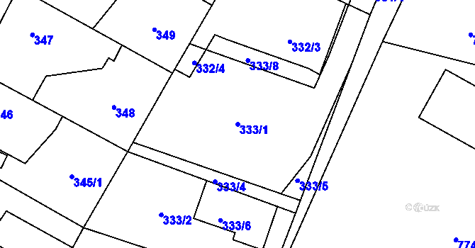 Parcela st. 333/1 v KÚ Senec u Plzně, Katastrální mapa