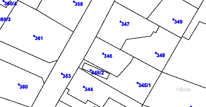 Parcela st. 346 v KÚ Senec u Plzně, Katastrální mapa