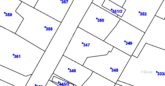 Parcela st. 347 v KÚ Senec u Plzně, Katastrální mapa