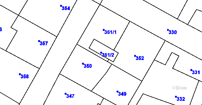 Parcela st. 351/2 v KÚ Senec u Plzně, Katastrální mapa