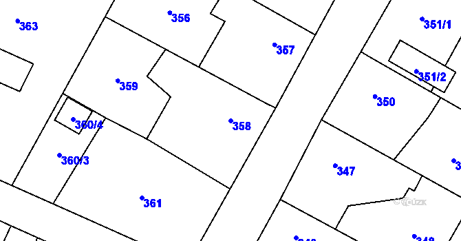 Parcela st. 358 v KÚ Senec u Plzně, Katastrální mapa