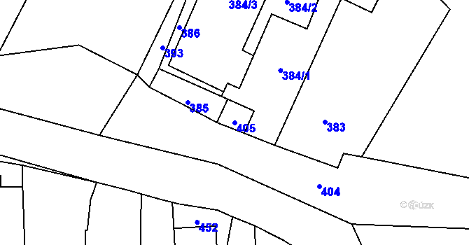 Parcela st. 405 v KÚ Senec u Plzně, Katastrální mapa