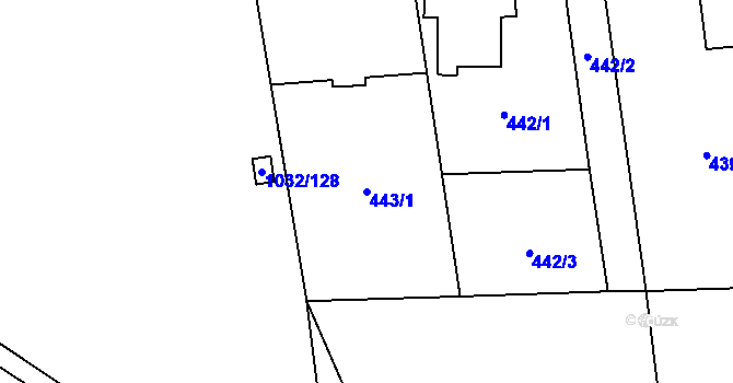 Parcela st. 443/1 v KÚ Senec u Plzně, Katastrální mapa