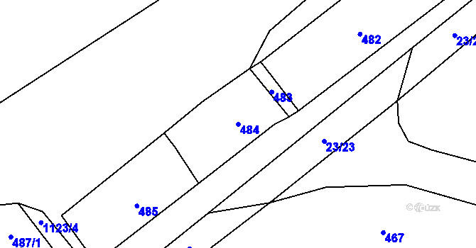 Parcela st. 484 v KÚ Senec u Plzně, Katastrální mapa
