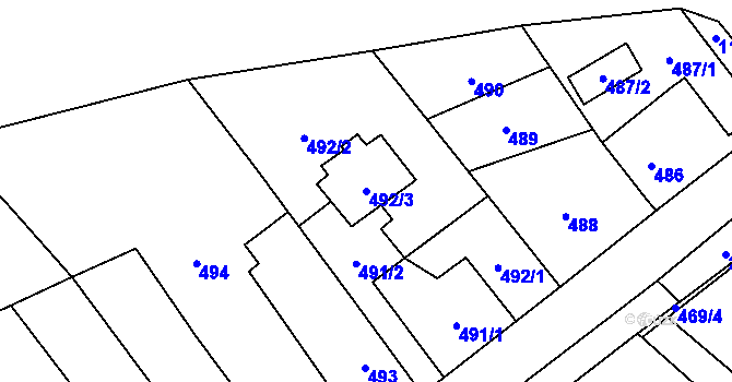 Parcela st. 492/3 v KÚ Senec u Plzně, Katastrální mapa