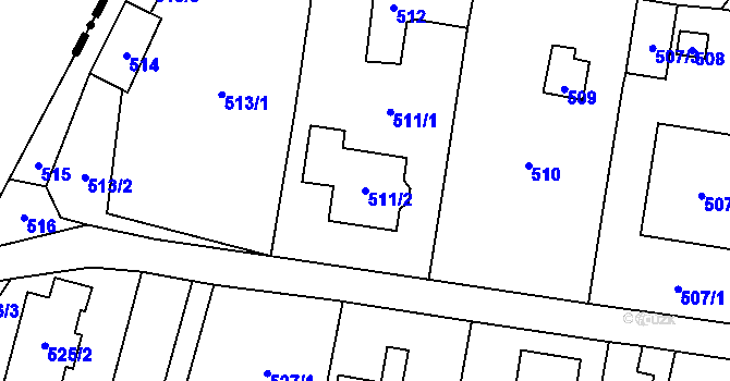 Parcela st. 511/2 v KÚ Senec u Plzně, Katastrální mapa