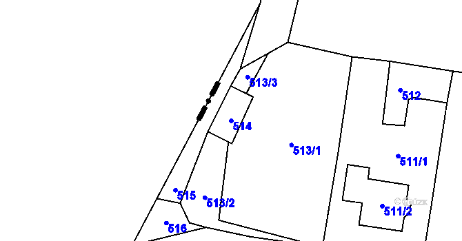 Parcela st. 514 v KÚ Senec u Plzně, Katastrální mapa