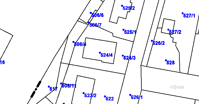 Parcela st. 524 v KÚ Senec u Plzně, Katastrální mapa