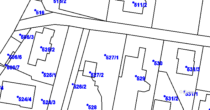 Parcela st. 527/1 v KÚ Senec u Plzně, Katastrální mapa