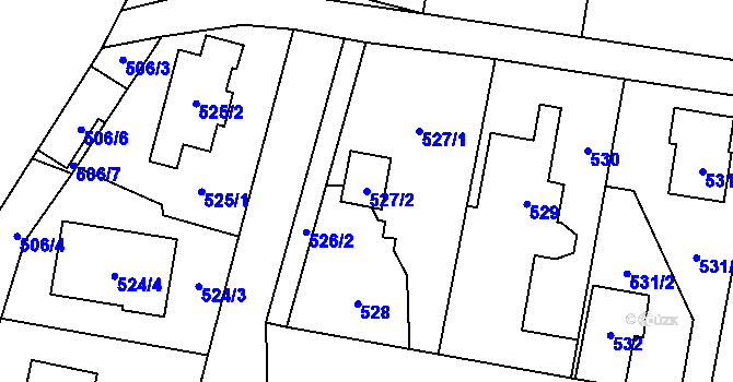 Parcela st. 527/2 v KÚ Senec u Plzně, Katastrální mapa