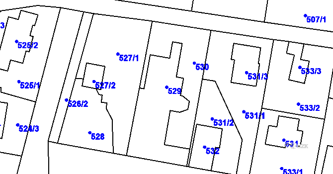 Parcela st. 529 v KÚ Senec u Plzně, Katastrální mapa