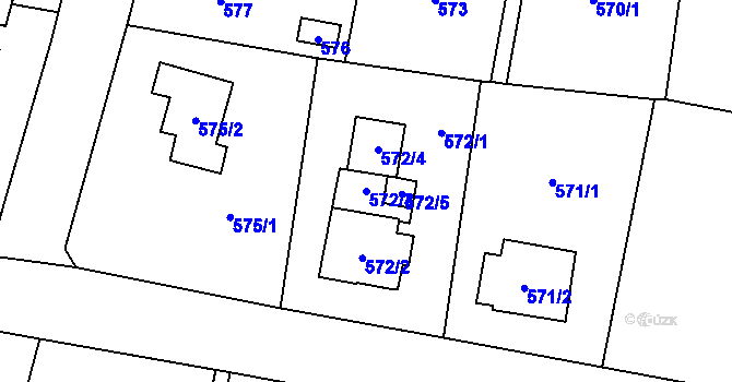 Parcela st. 572/3 v KÚ Senec u Plzně, Katastrální mapa