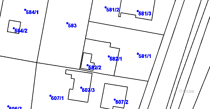 Parcela st. 582 v KÚ Senec u Plzně, Katastrální mapa
