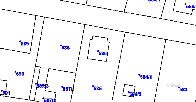Parcela st. 586 v KÚ Senec u Plzně, Katastrální mapa