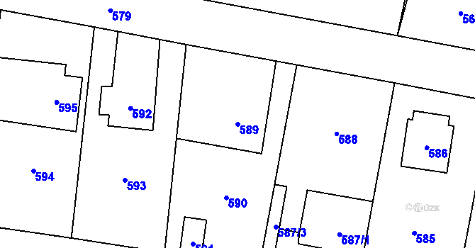 Parcela st. 589 v KÚ Senec u Plzně, Katastrální mapa