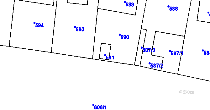 Parcela st. 591 v KÚ Senec u Plzně, Katastrální mapa