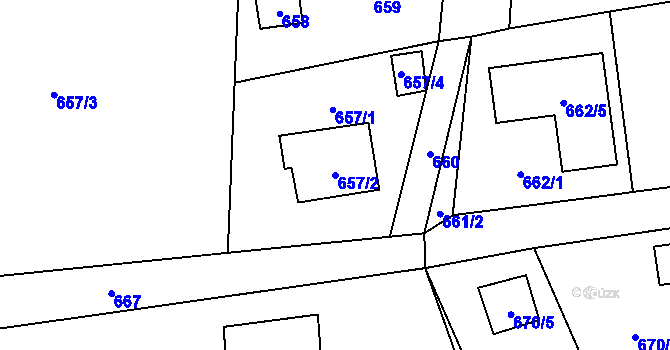 Parcela st. 657/2 v KÚ Senec u Plzně, Katastrální mapa