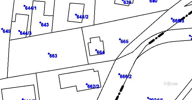 Parcela st. 664 v KÚ Senec u Plzně, Katastrální mapa