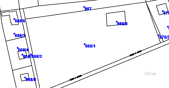 Parcela st. 668/1 v KÚ Senec u Plzně, Katastrální mapa