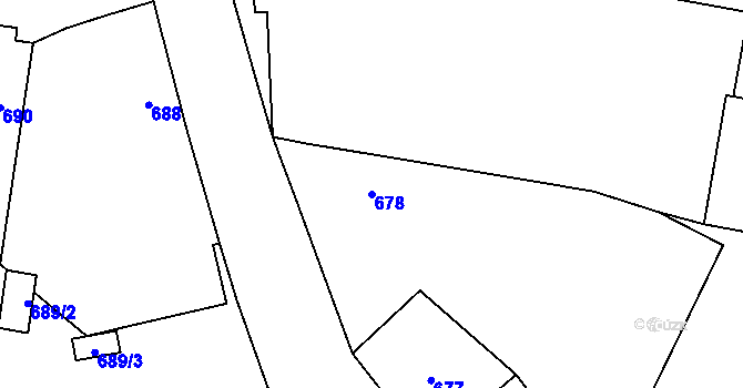 Parcela st. 678 v KÚ Senec u Plzně, Katastrální mapa
