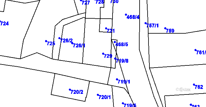 Parcela st. 729 v KÚ Senec u Plzně, Katastrální mapa