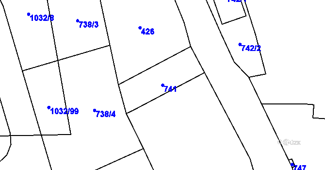 Parcela st. 741 v KÚ Senec u Plzně, Katastrální mapa