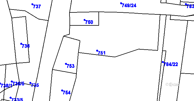 Parcela st. 751 v KÚ Senec u Plzně, Katastrální mapa