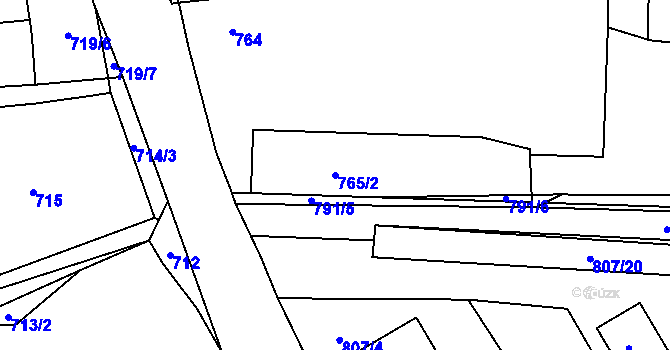 Parcela st. 765/2 v KÚ Senec u Plzně, Katastrální mapa