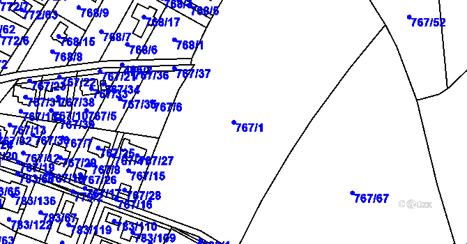 Parcela st. 767/1 v KÚ Senec u Plzně, Katastrální mapa