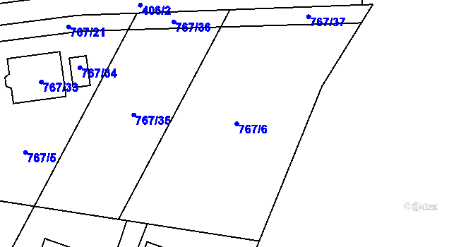 Parcela st. 767/6 v KÚ Senec u Plzně, Katastrální mapa